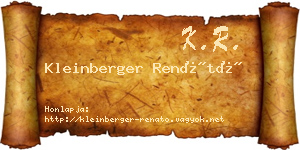 Kleinberger Renátó névjegykártya