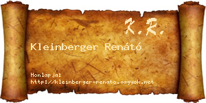 Kleinberger Renátó névjegykártya